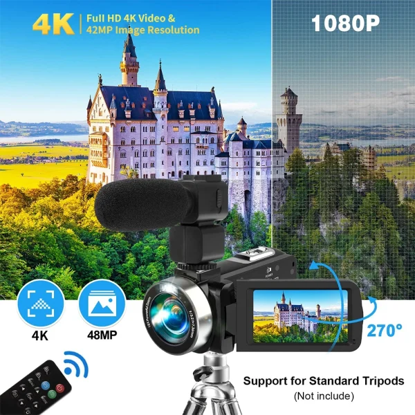 4K Digital Camera 42 Megapixels HD Digital Camera 18X Digital Zoom 3.0 inch screen With Flash Portable Video Recorder