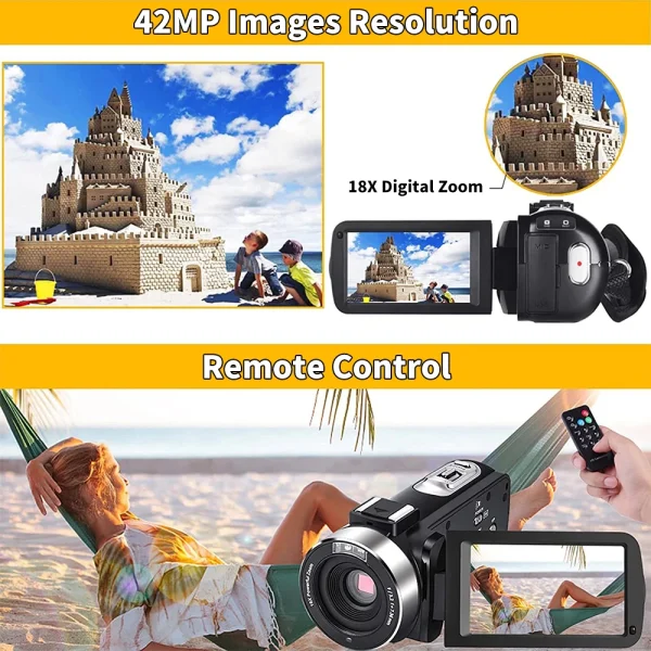 4K Digital Camera 42 Megapixels HD Digital Camera 18X Digital Zoom 3.0 inch screen With Flash Portable Video Recorder