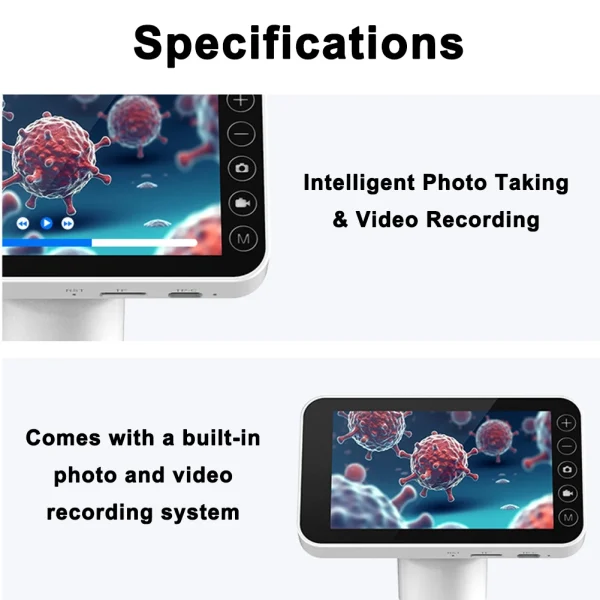 Digital Microscope Professional 1000X Magnification Optical Microscope 4.0-inch Color Screen Versatile Science Experiment Kit